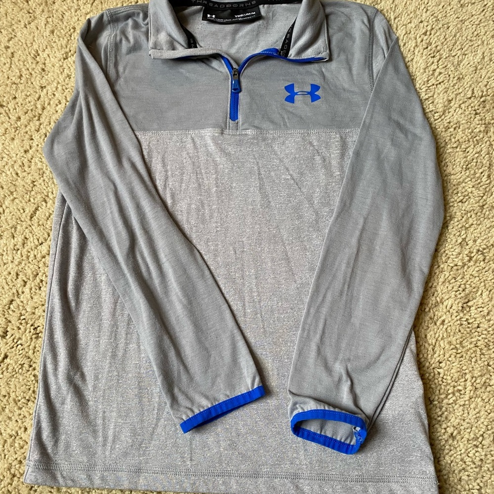 Youth medium Dri fit long sleeve quarter zip under Armour